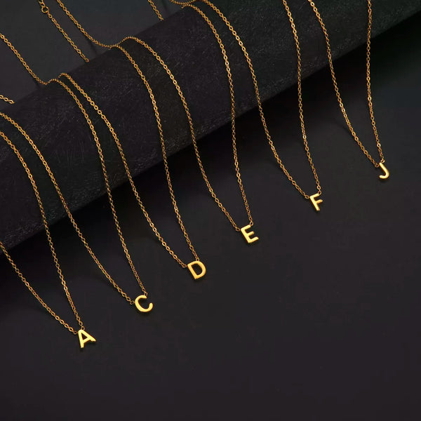 Letter Necklace F- Gold